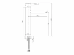 Online Essebagno Deco mezclador alto lavabo Blanco