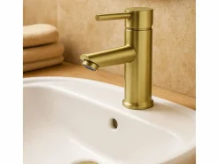 Outlet Deco mezclador de lavabo bajo oro cepillado Grifo