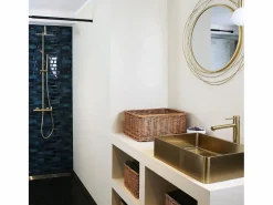 Online Essebagno Delice II columna de ducha mecánica oro cepillado Dorado