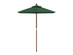 Hot Delinra Sombrilla de jardín con poste de madera verde 196x231 cm Sombrilla