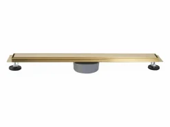 Rea Desagüe lineal Neox Pro 600 Brush Gold de acero inoxidable de alta calidad para un baño elegante y fácil de limpiar