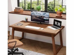 Hot Tribesigns Despacho en casa: escritorio de ordenador de 140 cm con cajón Marru00f3n