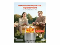 Difusor de Calor SucceBuy, 50.8x25.4 cm Protección Térmica Redonda, Difusor de Calor de Acero Inoxidable 304 con Tapa de Quemador Desmontable