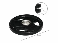Discount discos de levantamiento de pesas de 10 kg, Tri-Grip, goma, acero, (32 x 32 x 4 cm) Aparato De Musculación
