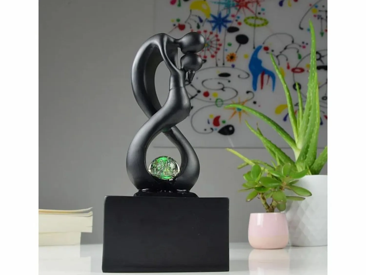 Discount Diseño de fuentes de interior con iluminación LED Amor Estatua