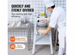 Clearance Divisor de Masa Manual SucceBuy 40 Piezas, Máquina de Pan de Acero Inoxidable, para Panadería, Restaurante, Comercial Blanco