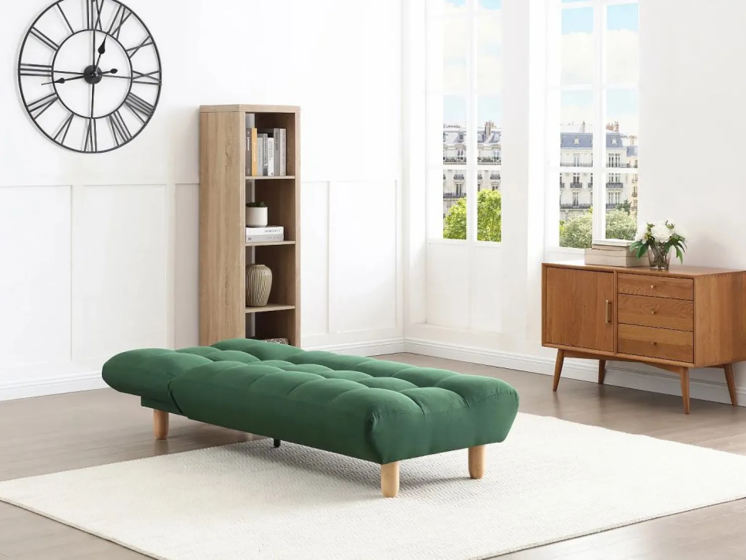 Hot Vente-unique Diván cama en tejido color ESTEBAN Verde