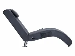 vidaxl Diván de masaje con almohada de piel de ante artificial