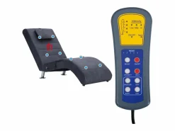 vidaxl Diván de masaje con almohada de piel de ante artificial