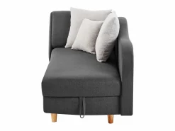 Vente-unique Diván (ángulo derecho) convertible de tela antracita con cojín gris PENELOPE