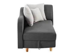 Discount Vente-unique Diván (ángulo derecho) convertible de tela antracita con cojines grises PENELOPE Gris antracita