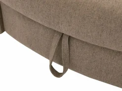 Vente-unique Diván (ángulo izquierdo) convertible de tela marrón con cojines grises PENELOPE