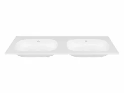 Shower & Design Doble lavabo empotrable de resina efecto piedra, , Ancho 120 x 46 cm, ATIWA