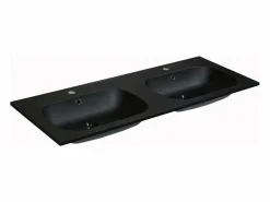 Shower & Design Doble lavabo encastrable de resina efecto piedra, , Ancho 120 x 46 cm, ATIWA