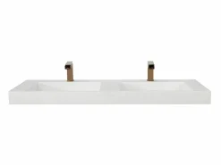 Sale Shower & Design Doble lavabo suspendido 120 cm efecto mármol - KODIAK Blanco