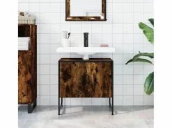 Garden Furniture Dogus Armario lavabo baño madera ingeniería roble ahumado 60x33x60 cm