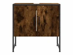 Garden Furniture Dogus Armario lavabo baño madera ingeniería roble ahumado 60x33x60 cm