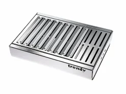 Outlet - Barbacoa de Carbón Portátil TRENDY en Acero Inoxidable, Compacta y Resistente – 44 x 29,5 x 12 cm- Barbacoa