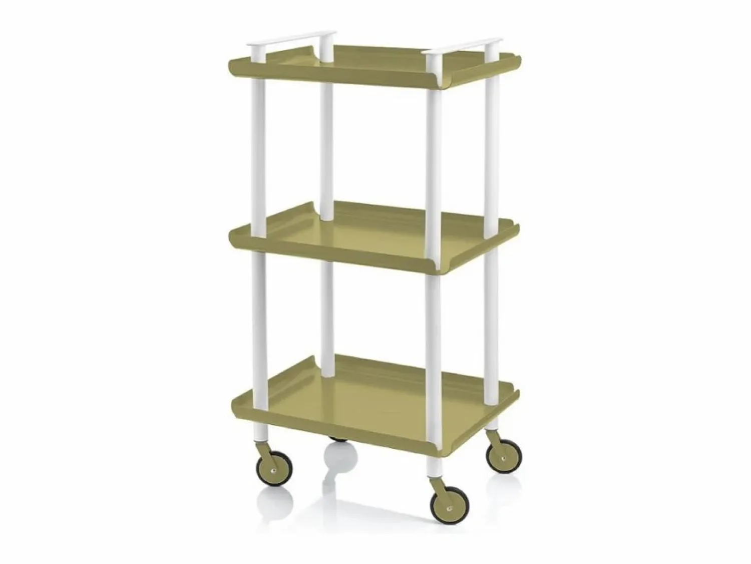Don Hierro - Carrito auxiliar LEKY, armazón blanco, 3 estantes. Multifuncional, práctico y decorativo-