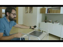 - Carrito auxiliar plegable BAUHAUS cromado con ruedas – 2 niveles y 4 posiciones- Mueble Camarera