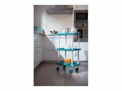 Sale - Carrito auxiliar LEKY, armazón blanco, 3 estantes. Multifuncional, práctico y decorativo- Mueble Camarera