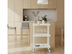 - Carrito auxiliar LEKY, armazón , 3 estantes. Multifuncional, práctico y decorativo- Mueble Camarera