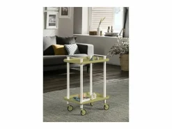 New - Carrito auxiliar LEKY, armazón blanco, 2 estantes. Multifuncional, práctico y decorativo- Mueble Camarera