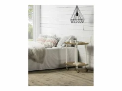 Don Hierro - Carrito auxiliar LEKY, armazón blanco, 2 estantes. Multifuncional, práctico y decorativo-