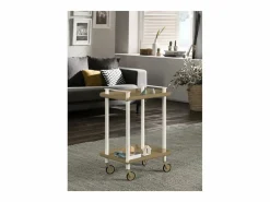 Don Hierro - Carrito auxiliar LEKY, armazón blanco, 2 estantes. Multifuncional, práctico y decorativo-
