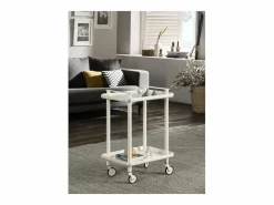 Discount - Carrito auxiliar LEKY, armazón , 2 estantes. Multifuncional, práctico y decorativo- Mueble Camarera