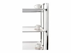 Don Hierro - Carrito auxiliar plegable BAUHAUS cromado con ruedas – 3 niveles y 3 posiciones-