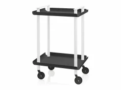 Hot - Carrito auxiliar LEKY, armazón blanco, 2 estantes. Multifuncional, práctico y decorativo- Mueble Camarera