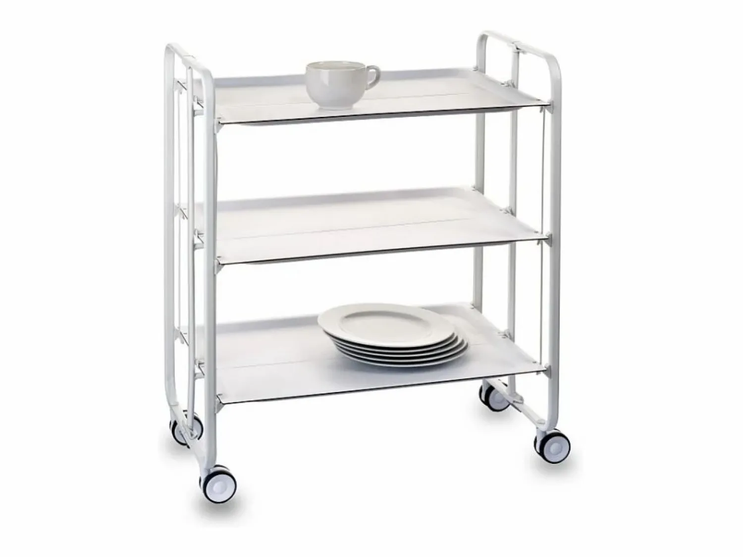 Online - Carrito auxiliar plegable BAUHAUS con ruedas – 3 niveles y 3 posiciones- Mueble Camarera