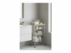 Don Hierro - Carrito verdulero GREEN, 4 cestas de gran capacidad, Gris aluminio y pistacho-