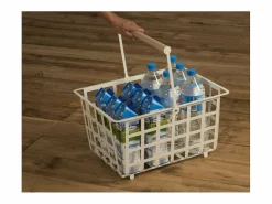 Sale Don Hierro - Cesta metálica de ordenación con asa, tamaño semi grande, multifuncional y decorativa, ZESTA- Blanco
