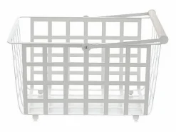 Sale Don Hierro - Cesta metálica de ordenación con asa, tamaño semi grande, multifuncional y decorativa, ZESTA- Blanco