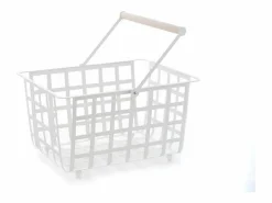 Sale Don Hierro - Cesta metálica de ordenación con asa, tamaño semi grande, multifuncional y decorativa, ZESTA- Blanco