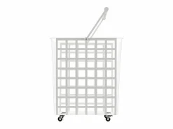 Don Hierro - Cesta metálica de almacenaje y decorativa, con ruedas y asa de madera, tamaño grande, ZESTA-