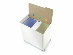 Discount - Cubo de basura reciclaje ECOBOX, con ruedas y cierre suave, 60 litros- Cubo De Basura Para Cocina