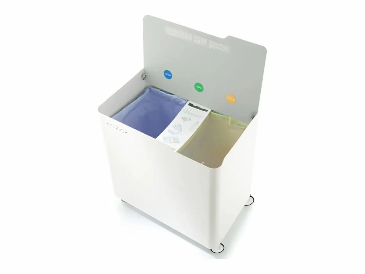 Sale Don Hierro - Cubo de basura reciclaje ECOBOX, con ruedas y cierre suave, 60 litros- Gris