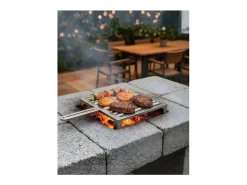 Clearance Don Hierro - Parrilla de acero inoxidable para barbacoa, especial carne, ABRÁSAME, tamaño mediano- Plateado