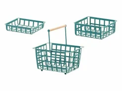 Discount Don Hierro - ZESTAS, set de 3 cestas: tamaño pequeño, medio y semi grande- Azul turquesa