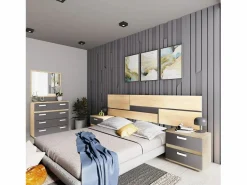 duehome Dormitorio Ataneq Pure 4C Cambria - Grafito Marru00f3n