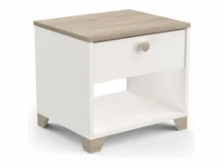 Dormitorio Principal Izzy Mate & Roble (cama+cómoda+mesitas)