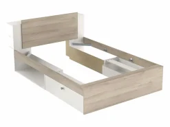 Dormitorio Principal Izzy Mate & Roble (cama+cómoda+mesitas)