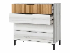 Online Dpto. Moderno Arles Albo y Roble Rayado 135-160 cm Blanco