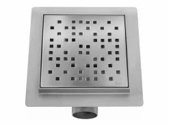 Best Rea Drenaje Lineal Dots 150X150 Brush Steel Plateado