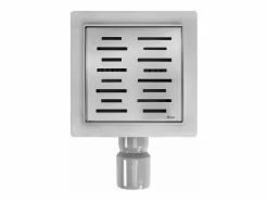 Outlet Rea Drenaje Lineal Line 150X150 Brush Steel Plateado