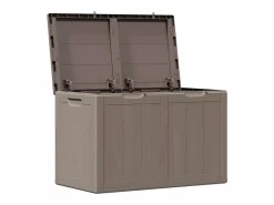 Best Garden Furniture Drumkeeran Caja de almacenaje para jardín 180 L PP aspecto madera marrón Marru00f3n