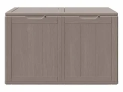 Best Garden Furniture Drumkeeran Caja de almacenaje para jardín 180 L PP aspecto madera marrón Marru00f3n